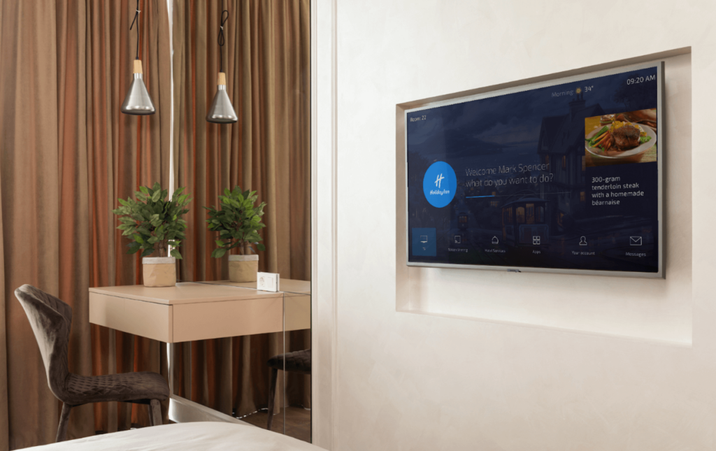 Smart TV system in a hotel room